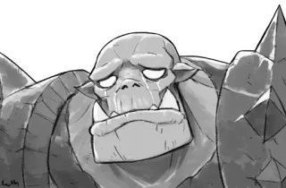 😭 орк, грустный, плачущий, фэнтези, монстр telegram sticker
