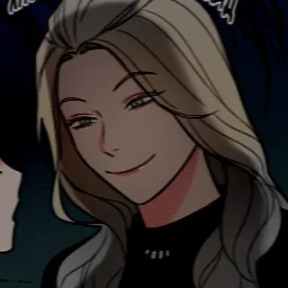 😈 mulher, retrato, desenho animado, anime, mangá, cabelo loiro telegram sticker