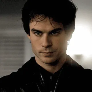 😐 Damon Salvatore The Vampire Diaries vampiro, serie de TV, retrato, Ian Somerhalder, actor telegram sticker