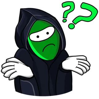 🤷‍♂️ Dibujo animado, Pregunta, Pensando, Inseguro, Capucha, Confundido telegram sticker