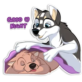 😏 GOOD NIGHT boa noite, cachorro, fofo, dormir, desenho animado, animal, noite telegram sticker