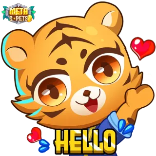 ❤️ HELLO Tiger, Tier, niedlich, Cartoon, Gruß, Hallo, freundlich telegram sticker