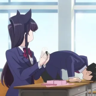 🍬 Komi Shouko Komi Can't Communicate Anime, Mangá, Komi Não Consegue Se Comunicar, Escola, Onigiri, fofo telegram sticker