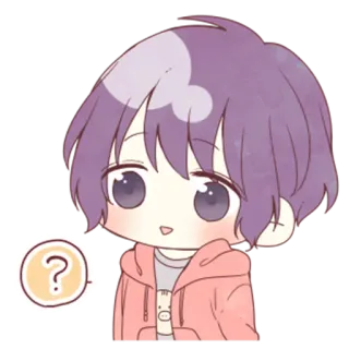 ❔ Anime, Dibujos animados, Signo de interrogación, Chibi, Lindo, Chico telegram sticker