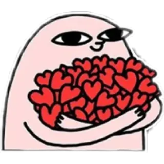 🌸 harten, liefde, schattig, cartoon, roze telegram sticker