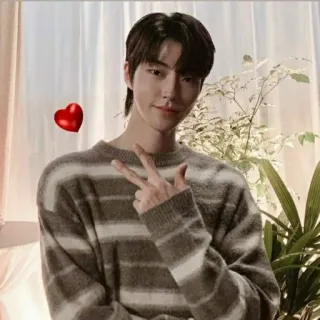 🎧 ハート, 人, ピースサイン, 男性 whatsapp sticker