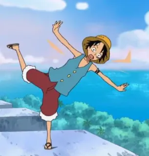 🙂 Luffy One Piece Аниме, Мультфильм, Персонаж, Луффи, Ван Пис whatsapp sticker