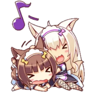 🎵 Anime, Ragazza gatto, Carino, Kawaii telegram sticker