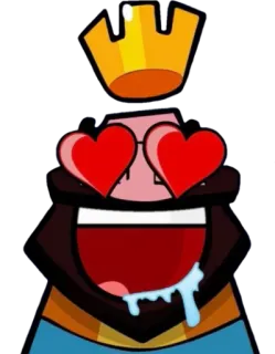 😍 emoji, heart, king, love, cartoon telegram sticker