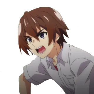 😠 Anime, Enojado, Chico, Grito, Dibujo animado whatsapp sticker