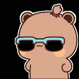 😎 bear, cartoon, sunglasses, cute, middle finger whatsapp sticker