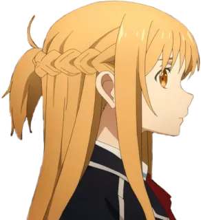 😕 Asuna Sword Art Online Anime, Personagem, Feminino, Ilustração, Perfil, Retrato, Desenho animado telegram sticker