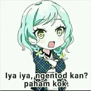 😏 Iya iya, ngentod kan? paham kok. Anime, Ragazza, Chibi, Offensivo telegram sticker