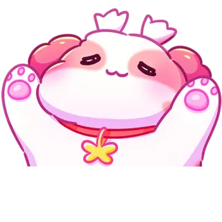🤗 스티커, 귀여운, 만화, 강아지, 동물, 분홍색 telegram sticker