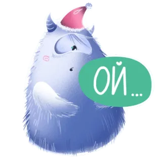 😯 Ой... monstruo, lindo, dibujos animados, esponjoso, ruso whatsapp sticker