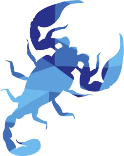 ♏ schorpioen, dier, blauw, geometrisch telegram sticker