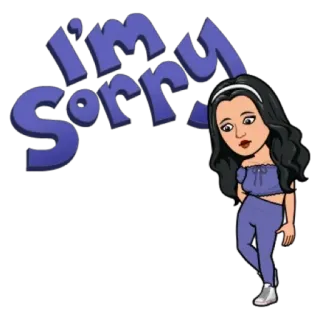 🥺 I'm Sorry. xin lỗi, lời xin lỗi, bitmoji, hoạt hình, cảm xúc, cảm xúc, buồn telegram sticker