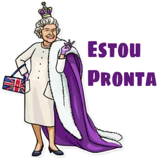 👍 ESTOU PRONTA королева, корона, королевский, елизавета ii, британский, великобритания, портрет telegram sticker
