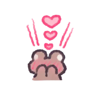 😳 frog, love, hearts, cute, sticker telegram sticker