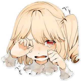 😭 べべ anime, manga, llorando, triste, emocional, chica, personaje telegram sticker