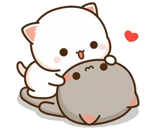😌 mignon, chat, animaux, amour, adorable, coeur, kawaii whatsapp sticker