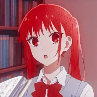 😲 Anime, Meisje, rood haar, schooluniform, schattig telegram sticker