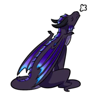 😤 dragão, animal, roxo, criatura mítica, fantasia, desenho animado telegram sticker