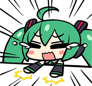 😫 Hatsune Miku Аниме, Чиби, Вокалоид, Hatsune Miku, милый telegram sticker
