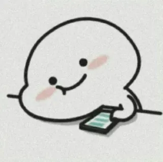 ⛅ cute, cartoon, phone, character, simple, emoji telegram sticker