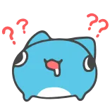 ❓ ｧﾃ Anime, Kawaii, Carino, Blu, Personaggio telegram sticker