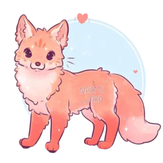 🦊 NAOMI_LORD fox, cute, animal, drawing, cartoon, illustration telegram sticker