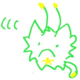 ❇️ ((( potwór, obcy, kreskówka, bazgroł, zielony, słodki, postać telegram sticker
