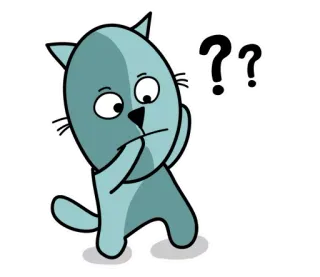 ❔ ?? 고양이, 질문, 생각, 혼란스러운, 만화, 스티커 telegram sticker