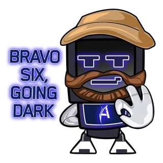 👌 BRAVO SIX, GOING DARK Браво Шесть, Уход в тень, Робот, Персонаж, Стикер telegram sticker