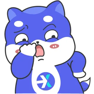 😧 собака, синий, уставший, зевающий, мультик, милый telegram sticker