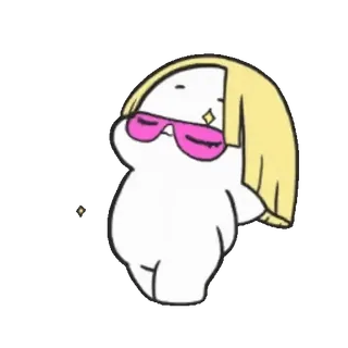 😎 Cartone animato, Occhiali da sole, Capelli, Carino, Personaggio, Adesivo, Biondo telegram sticker