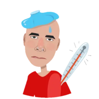 🤧 doente, mal, termômetro, febre, dor de cabeça, resfriado telegram sticker