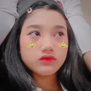 🌟 girl, alien, face, sticker, eyes telegram sticker