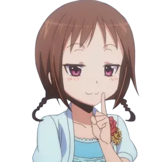 ☝ Anime, Ragazza, Personaggio, Carino, Dito, Espressione, Sorrisetto telegram sticker