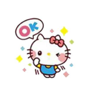 👌 Hello Kitty OK dibujos animados, lindo, personaje, kawaii, hello kitty, pegatina whatsapp sticker