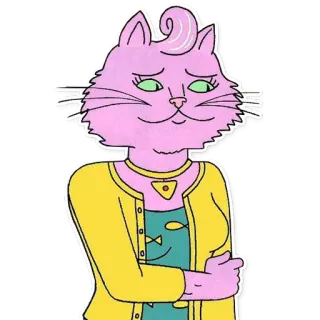 ☺️ Princess Carolyn BoJack Horseman кот, мультфильм, животное, персонаж, мультик, телешоу, Принцесса Кэролин, Конь БоДжек telegram sticker