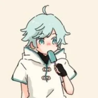😗 Chongyun Genshin Impact anime, chibi, chongyun, genshin impact, video game, ice cream telegram sticker