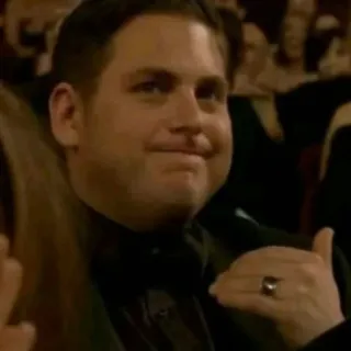 😐 Jonah Hill The Wolf of Wall Street jonah hill, clapping, applause, reaction, celebrity, meme, approval telegram sticker