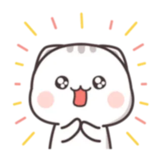 😍 cute, cat, kawaii, happy, celebration, sticker telegram sticker