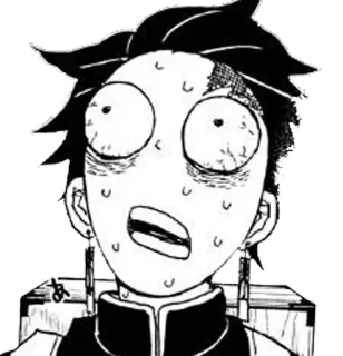 😰 Anime, Mangá, Expressão, Chocado, Surpreso, Personagem telegram sticker