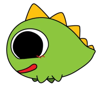 😌 динозавр, мультфильм, милый, животное, зеленый, монстр telegram sticker