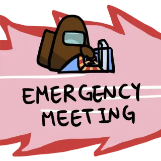 😩 Among Us EMERGENCY MEETING among us, jeu, réunion, urgence, jeu vidéo, équipier whatsapp sticker