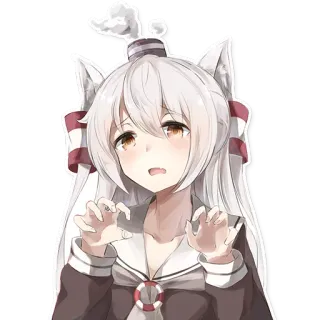 😸 Anime, Mädchen, Ohren, Kawaii, Schiff telegram sticker