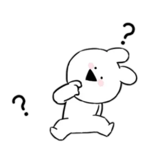 😶 Dibujos animados, Signos de interrogación, Personaje, Lindo, Pensando telegram sticker