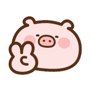 ⭐️ maiale, carino, animale, adesivo, segno di pace, cartone animato telegram sticker
